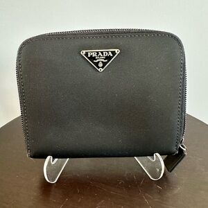 PRADA Nylon Bifold Zip Wallet – 5 ¼” x 4 ¼” – Like New - Authentic